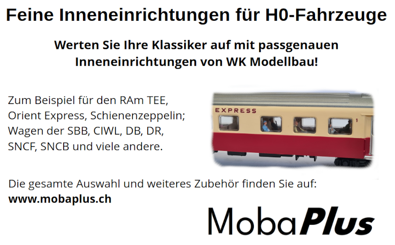 Ganz neu bieten wir über https://mobaplus.ch die feinen Inneneinrichtung für H0-Modelle von WK Modellbau an.